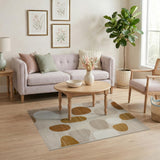 Abstract Organic Shapes Beige Abstract Area Area Rug