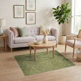 Green Vintage Floral Area Rug