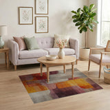 Warm Toned Geometric Abstract Area Rug