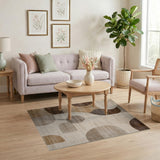 Abstract Beige Geometric Modern Area Rug