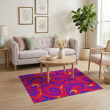 Multi-color and Patterns Abstract Area Vibrant Swirl Abstract Area Rug
