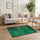 Green Geometric Plaid and Speckle Area Rug