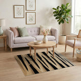 Beige Black Layered Horizon Area Rug