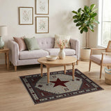 Red Star Medallion Persian Area Rug