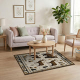 Bear Family Deer Southwestern Area Rug