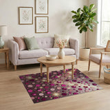 Sparkling Pink Glitter Circle Area Rug