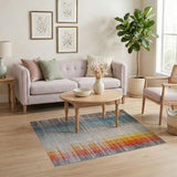 Multi-color and Patterns Vibrant Multi-Stripe Geometric Area Rug