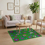 Sugar Skull Floral Day of the Dead Area Rug
