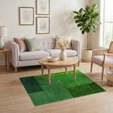 Lush Green Patchwork Shag Area Rug