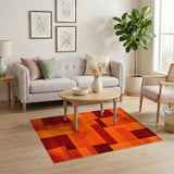 Geometric Modern Orange Geometric Modern Area Rug