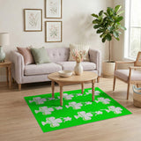 Green Vibrant Green Shamrock Clover Area Rug