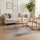 Distressed Pink Grid Area Rug