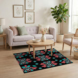 Heritage Tribal Feather Mandala Rug in Teal Pink
