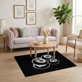 Playful 8-Ball 9-Ball Black White Area Rug