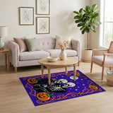 Romantic Skeletons Halloween Pumpkin Area Rug