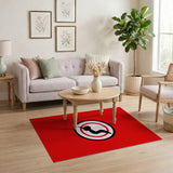 Bold Red Serpent Circle Area Rug