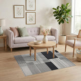 Geometric Modern Abstract Black White Geometric Abstract Area Rug