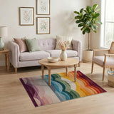 Rainbow Wave Horizon Multi-Color Area Rug