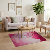 Pink Clouds Washable Area Rug