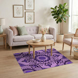 Boho Chic Purple Mandala Boho Chic Area Rug
