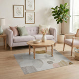 Abstract Organic Shapes Area Rug in Soft Neutrals