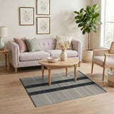 Black and White Modern Black White Vertical Striped Area Rug
