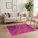 Multi-color and Patterns Geometric Modern Vibrant Pink Yellow Geometric Area Rug