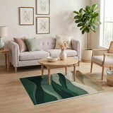 Layered Green Wave Mountain Area Rug
