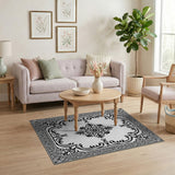 Medallion Black and White Ornate Black White Persian Medallion Rug