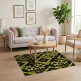 Bold Yellow Star Southwestern Area Rug