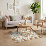 Distressed Persian Medallion Area Rug