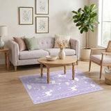 Purple Unicorn Rainbow Kids Area Rug