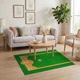 Baseball Diamond Green Turf Area Rug