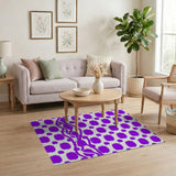 Purple Abstract Bubble Shapes Area Rug