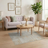 Beige Grey Geometric Grid Area Rug