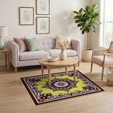 Yellow Vibrant Yellow Mandala Persian Area Rug