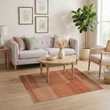 Orange Geometric Striped Area Rug