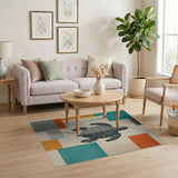 Sea Turtle Geometric Multi-Color Area Rug