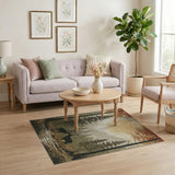 ODIKA Brown Tan Deer Forest Area Rug