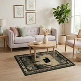 Black Bear Forest Southwestern Area Rug