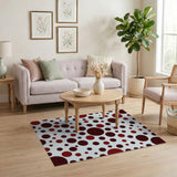 Red Polka Dot Geometric Area Rug