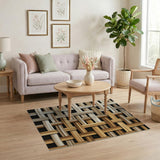 Beige and Neutral Beige Woven Basket Weave Area Rug