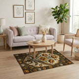 Ornate Gold Marigold Lotus Rug