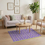 Purple Daisy Bumblebee Floral Area Rug