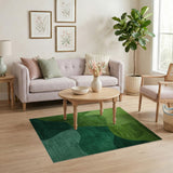 Green Lush Green Organic Abstract Area Rug