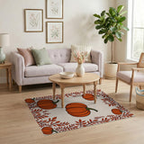 Vintage Orange Pumpkin and Fall Leaves Rug