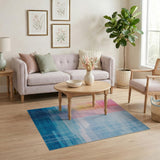 Layered Multi-Color Geometric Stripe Rug