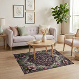 Vintage Purple Mandala Floral Area Rug