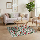 Vibrant Cherry Fruit Pattern Fruit Pattern Area Rug