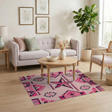 Pink Starburst Southwestern Area Rug